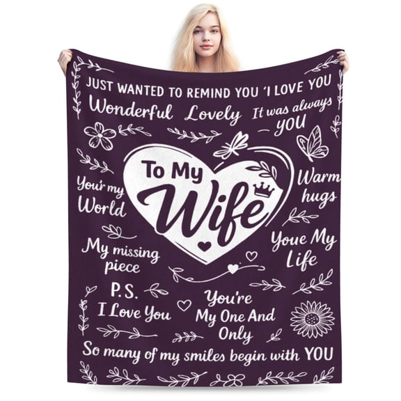 to My Wife Blanket – Romantic Gift for Wife from Husband – Cozy Throw for Mothers Day, Birthday, or Anniversary – Thoughtful Present to Celebrate Love and Appreciation 50x40