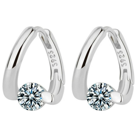 HmNPlay Sparkling Zircon Stud Earrings for Women Fashion Jewelry Classic Dainty Ear Studs Romantic Valentine's Day Gift for Her Wife Mom Birthday Anniversary Present