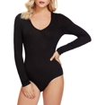 thumbnail image 3 of Jollymoda Hauts à Manches Courtes pour Femmes Justaucorps Basique à Col en V Lingerie, 3 of 7