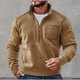 thumbnail image 1 of pstuiky camisas de manga larga para hombre, Suéter informal de moda para hombre, color liso, con bolsillos y cremallera, manga larga y cuello alto. top de hombre l, 1 of 4