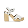 thumbnail image 3 of SUN STONE Womens White Studded 1" Platform Adjustable Strap Padded Deleste Round Toe Block Heel Buckle Dress Sandals Shoes 6.5, 3 of 4