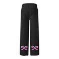 thumbnail image 7 of Valentine's Day Sweatpants For Women Bow Print Relaxed Fit Athletic Pants With Drawstring Casual Sport Pants With Pocket Black L, 7 of 7