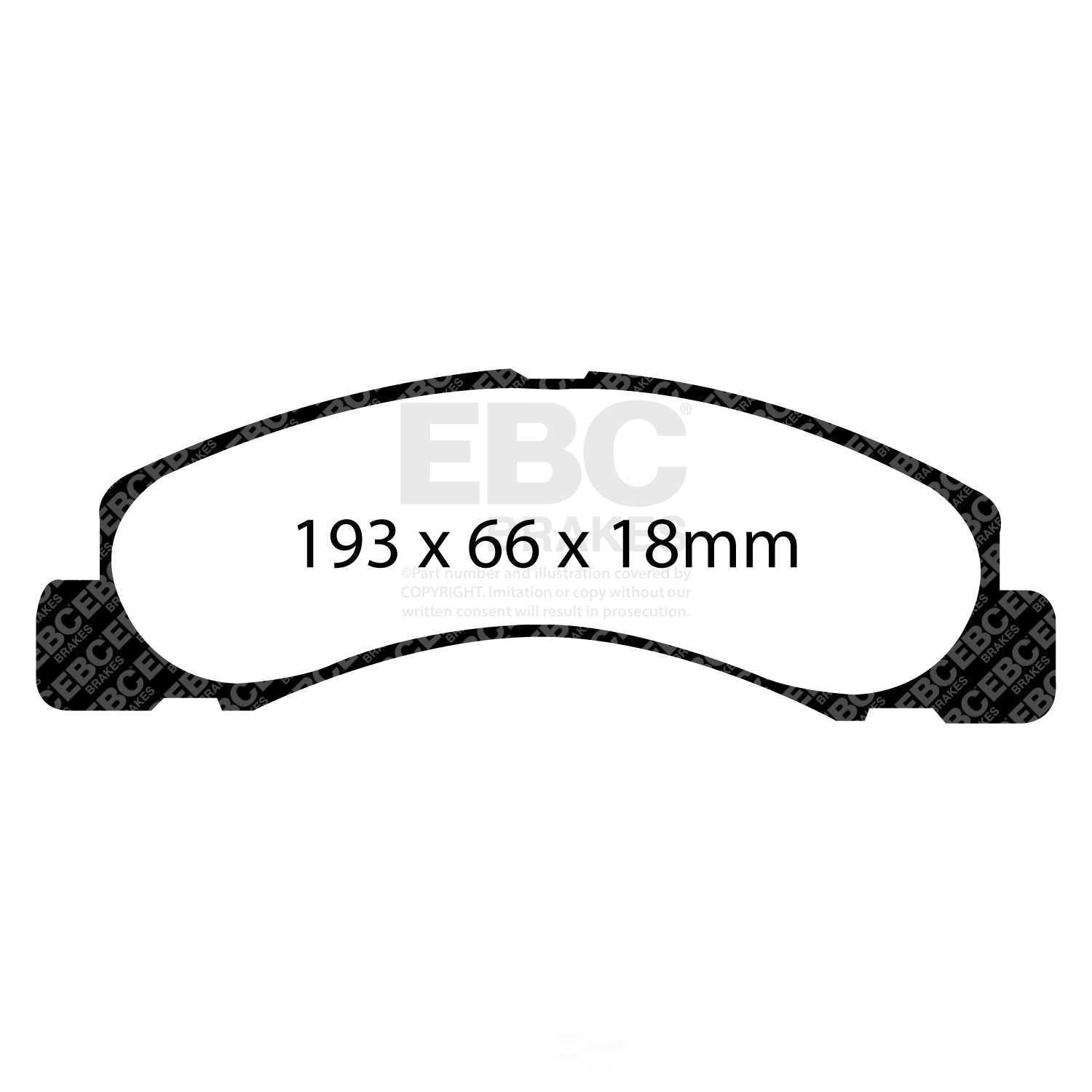 EBC Brakes Extra Duty Light Truck, Jeep and SUV Brake Pad Set Fits select: 1998-2004 FORD F250, 1999-2004 FORD F350