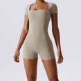 thumbnail image 3 of Mono De Yoga Ladies Bodycon Romper Sexy Style Casual Jumpsuit Traje deportivo de absorción de humedad Kuymtek Beige Xl para Mujer, 3 of 7
