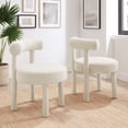 thumbnail image 2 of Side Dining Chair, Set of 2, Ivory White, Fabric, Kitchen Cafe Bistro Hospitality Restaurant, Modern Contemporary HB36145, 2 of 11