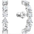 thumbnail image 4 of SWAROVSKI Women's Tennis Deluxe Mixed Pierced Earrings, White Crystal, Rhodium Plated, One Size 5563322, 4 of 5