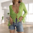 thumbnail image 1 of Blusa Camisetas casuales Mujer Navel Exposed V-Neck Mesh Y2k Primavera Verano (Verde L) Ygjytge Verde T L para Mujer, 1 of 6