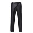 thumbnail image 3 of Men's Casual Pants Mens Sim Fitting Glossy Leather PantsTrendy Solid Color Performance Clothes Straight Leg Pants Black 2XL, 3 of 7