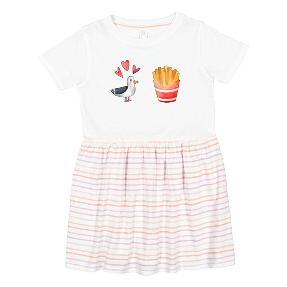 Inktastic Seagull and French Fries Girls Toddler Dress