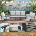 thumbnail image 5 of HOMREST Patio Furniture Sets 4 PCS Outdoor Metal Conversation Sets, 360 Degree Swivel Rocking Chairs Patio Conversation Set with Coffee Table and 3-Seat Sofa for Garden, Deck and Poolside, 5 of 8