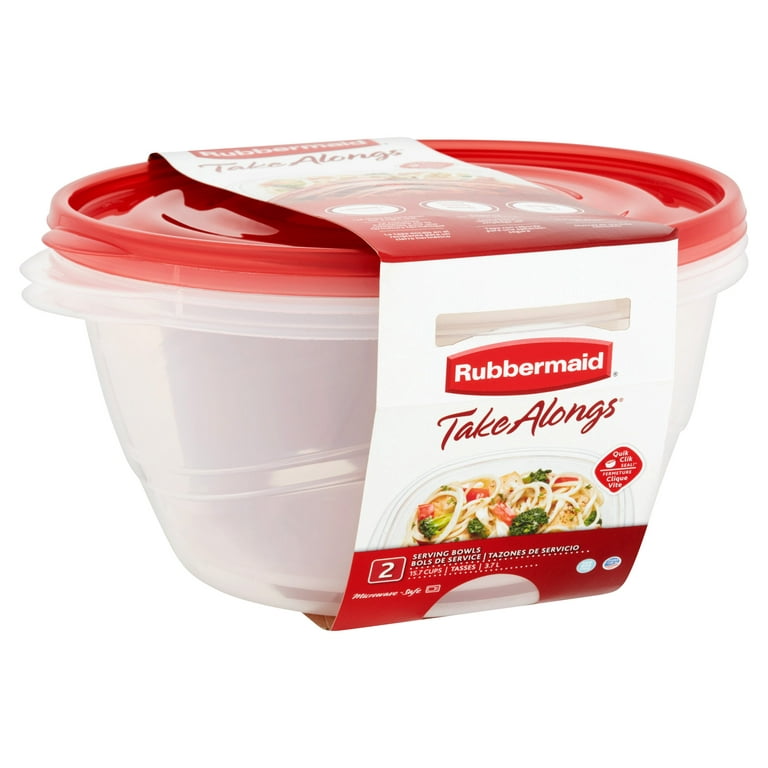 Rubbermaid Take Alongs Round Covered Serving Bowls, 15.7 Cup - 2 count
