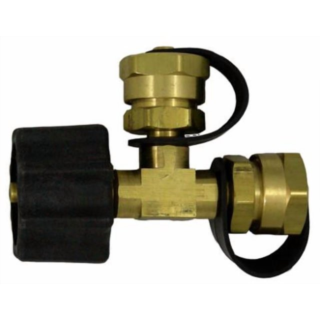 Marshall Excelsior Propane Adapter Fitting ME412P Tee Style; Brass; Single; With Plastic Clamshell