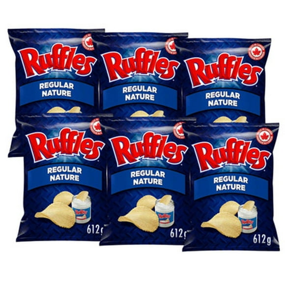 Ruffles Regular Potato Chips Large 612g - Gluten Free, (6/CASE)