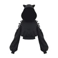 thumbnail image 3 of Sudadera con capucha de gran tamaño para mujer Hugo SG góticas Punk de gato de Halloween manga larga, 3 of 7