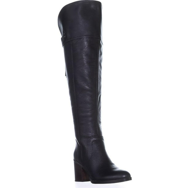 Womens Franco Sarto Ollie Wide Calf Over-The-Knee Boots, Black Leather ...