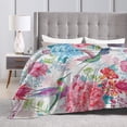 thumbnail image 4 of Wijzvio Floral Bird Throw Blanket Soft Fuzzy Fleece Blanket For Couch Bed Living Room Decoration 60"X50", 4 of 9