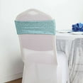 thumbnail image 6 of Efavormart 5pc x SEQUINED Spandex Chair Sash for Wedding Events Decor Chair Bow Sash Party Decoration Supplies - Serenity Blue, 6 of 11