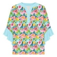 thumbnail image 4 of Ladies Tops, New Arrivals Floral Blouses for Women Casual Loose 3/4 Sleeve Tops Functional Button Front V-Neck T-Shirt Trendy 2025 Spring Fashion Outfits, MR-30, L, 4 of 5
