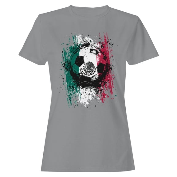 Mexico Soccer Grunge Women's Sport Grey T-shirt