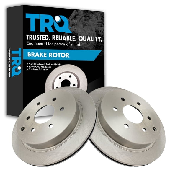 TRQ Rear Brake Rotors Set Vented Fits Select 2011-2013 INFINITI QX56 2014-2022 QX80 2017-2022 Nissan Armada