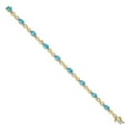 thumbnail image 2 of 14k Yellow Gold Blue Topaz and Diamond Bracelet - .03 dwt 6.00 cwt - 7 Inch - Box Clasp, 2 of 4