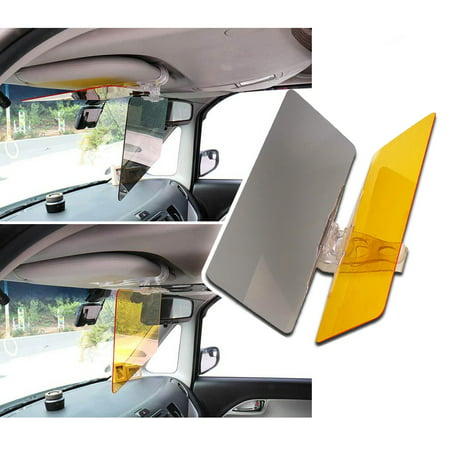 RED SHIELD Universal Car Sun Visor Extender. Transparent, Tinted Shields for Day & Night. Reduce Glare from Sunlight & Oncoming Headlights Through Windshield. Drive Safer with Enhanced