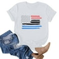 thumbnail image 4 of ORT Women's 4th of July Independence Day T-Shirt Summer USA Star Stripes Graphic Tee Tops(Z2-White,L), 4 of 5