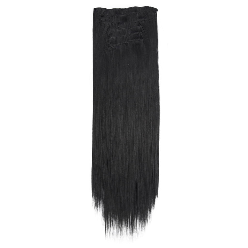 Vadktai Clip in Hair Extensions Real Human Hair Clip, Human Hair Clip in Extensions Black Women Invisible Natural Straight Seamless Clip on Hair Extensions