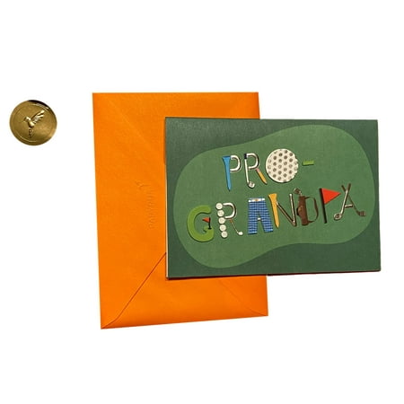 Father's Day Greeting Card - PRO GRANDPA - Deluxe, 2D, paper insert, with golf ball