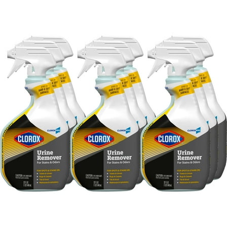 CloroxPro Clorox Urine Remover for Stains and Odors Spray, 32 Ounces, Pack of 9