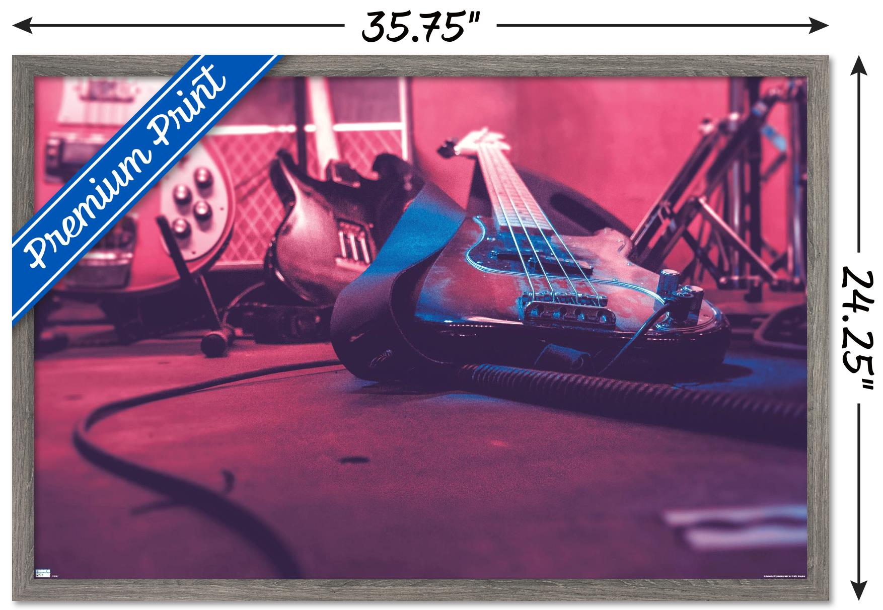 Guitar Close-Up Wall Poster, 22.375" x 34" Framed