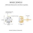 thumbnail image 6 of Rosec Jewels Certified Moissanite Solitaire Stud Earrings for Women - 8 mm - D-VS1 Grade - with Screw Back - Jewelry Box Included, 14K Yellow Gold, 6 of 7