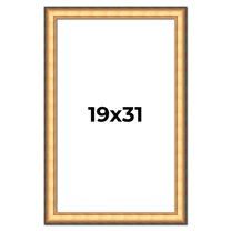 19x31 Frame Gold Plein Aire Solid Wood Picture Frame Width 2 Inches | Interior Frame Depth 0.5