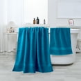 thumbnail image 6 of JML Teal Bath Towel Set of 8 Pieces - 100% Cotton Highly Absorbent Towels for Bathroom, 2 Soft Bath Towels, 2 Hand Towels, 4 Washcloths, 6 of 10