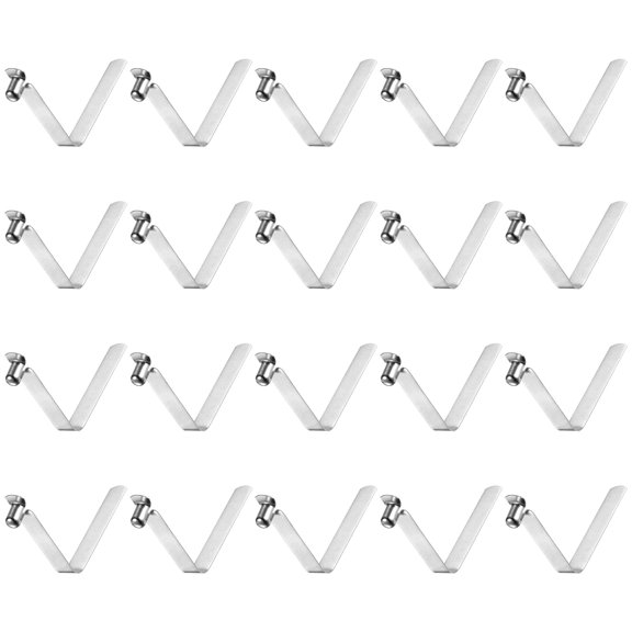 Uxcell 20pcs Single Button Kayak Paddle Snap Spring Clip 47mmx5.8mm V Shaped Hollow Lift Telescopic Locking Pole Clips