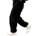 thumbnail image 6 of Mifsaly Mens Fleece Pants Warm Thick Winter Jogger Pants Casual Loose Fit Elastic Waistband Lounge Bottoms with Pockets Black,M, 6 of 9