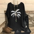 thumbnail image 1 of Qiopertar T-Shirts Imprimés Mode pour Femmes Col Rond Manches Courtes Raglan T-Shirt Ample en Coton Lin Blouses Grandes Économies de Vacances! Liquidation Moins de 5$ Livraison Gratuite, 1 of 5