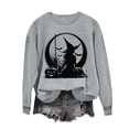 thumbnail image 5 of Jsaierl Womens Halloween Sweatshirts Funny Witch Graphic Pullovers Fall Holiday Round Neck Long Sleeve Sweater Tops Halloween Party Supplies, Sizes S-2XL, 5 of 7