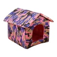thumbnail image 2 of Caseta para gatos al libre, caseta para perros, fácil de montar, nido comunitario desmontable, cama cueva para mascotas, refugio de invierno para Largo 43X40X42CM, 2 of 7