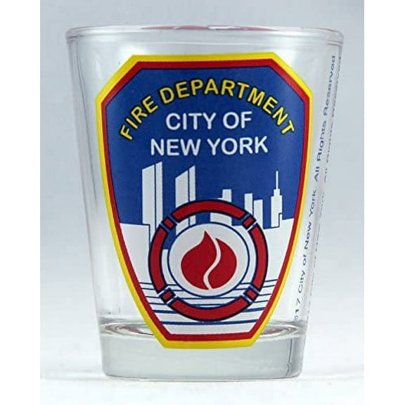 FDNY New York City Fire Department Clear Shot Glass