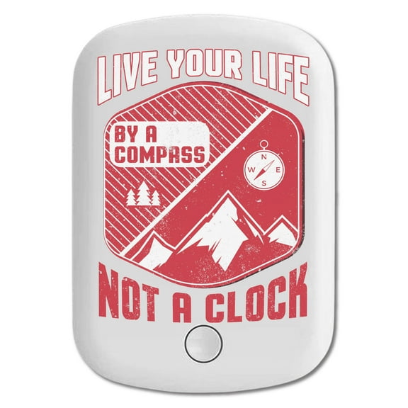 DistinctInk Magnetic Battery Pack, 5000 mAh Wireless Portable Charger with USB-C Cable, Compatible with MagSafe iPhone 14 / 13 / 12 Series - Live Life By Compass Not Clock