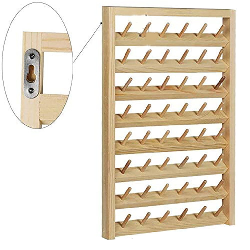 Jesscasday Braiding Rack 48 Spool Wall Mounted Thread Holder Sewing Embroidery Thread Rack