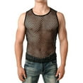 thumbnail image 2 of Men Mesh Tank Top See Through Fishnet Vest Sleeveless Fitted Muscle T-Shirts Tops, 2 of 7