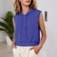 thumbnail image 2 of Sleeveless Hoodie for Women 2026 Trendy Casual Plain Hooded Sweatshirt Womens Pullover Top Spring Summer Outfits, 2 of 7