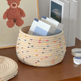 thumbnail image 4 of Small Rope Basket with Lid,Small Round Woven Storage Basket with Lid for Organizing, Small Decorative Toy Basket, 4 of 5