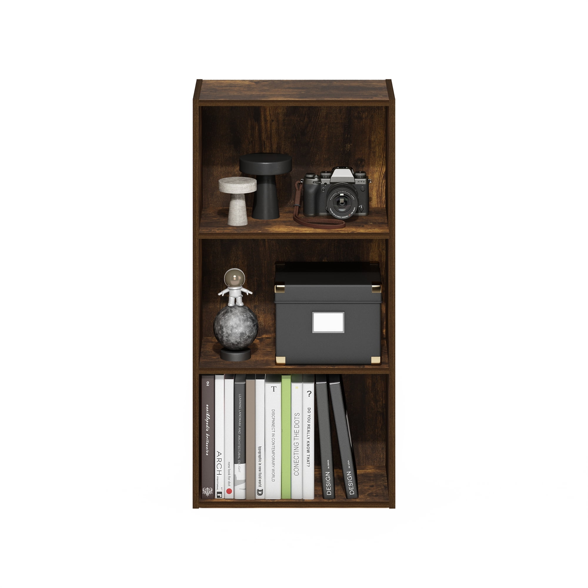 Furinno LUDER 3-Tier Open Shelf Bookcase in Amber Pine