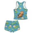 thumbnail image 7 of Psesaysky Otter Lotus Leaf Girls Tankini Two Piece Swimsuits Bathing Suits for Girls Round Neck Swim Tank Top and Drawstring Bottoms for 6-15Y, 7 of 7