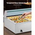 thumbnail image 4 of KFFKFF Commercial Food Warmer, 1700W Electric Stainless Steel Steam Food Warmer with Glass Cover, 12-Pan Countertop Buffet Bain Marie, 4 of 9