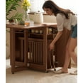 thumbnail image 6 of Muwuele Solid Wood Folding Dining Table with 2 Foldable Chairs Set, Drop Leaf Kitechen Table, Space Saving Extendable for Living Room, 55"W, Walnut, 6 of 10