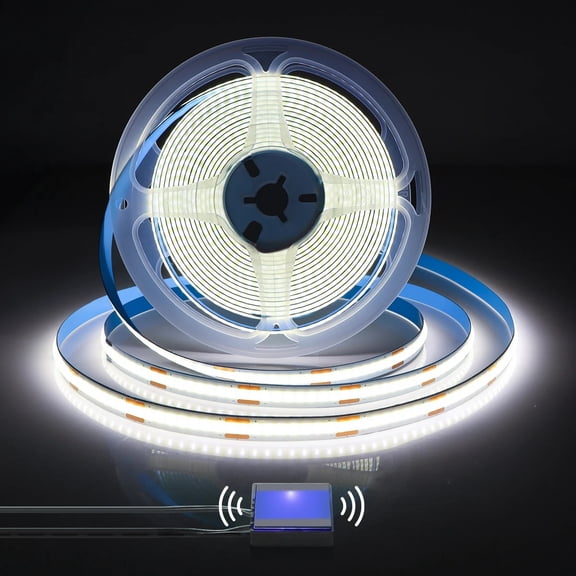 USB 5V Touch Dimmable LED Mirror Strip Light, Self‑Adhesive Vanity Makeup Backlight, Flexible LED Tape Light for Bathroom Round Mirror Decor